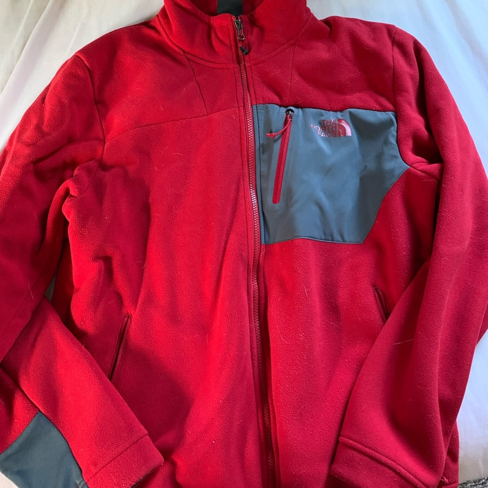 Red north face jacket